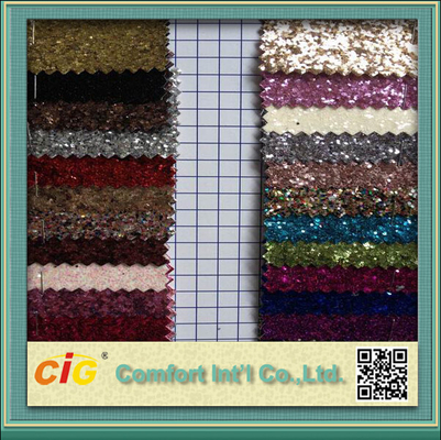 Dekorasyon Glitter PVC Suni Deri Kumaş / Parlak Deri Kumaş