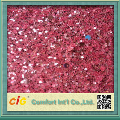 Glitter ile Parlak Dekorasyon PU Baskılı Vinil Kumaş 137cm Geniş